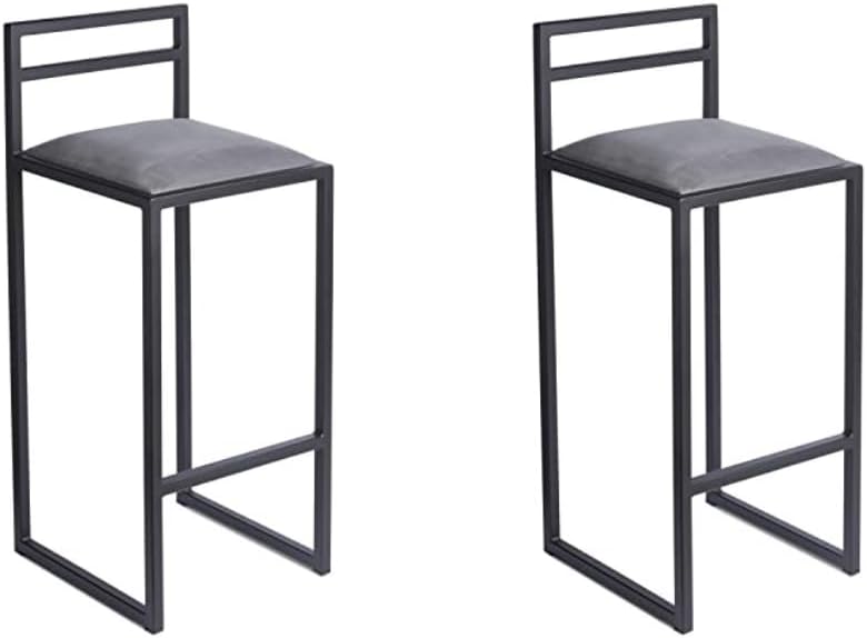 FERRO Barhocker – Metall Barstuhl mit Lehne & Polstersitz – Modernes Loft Design