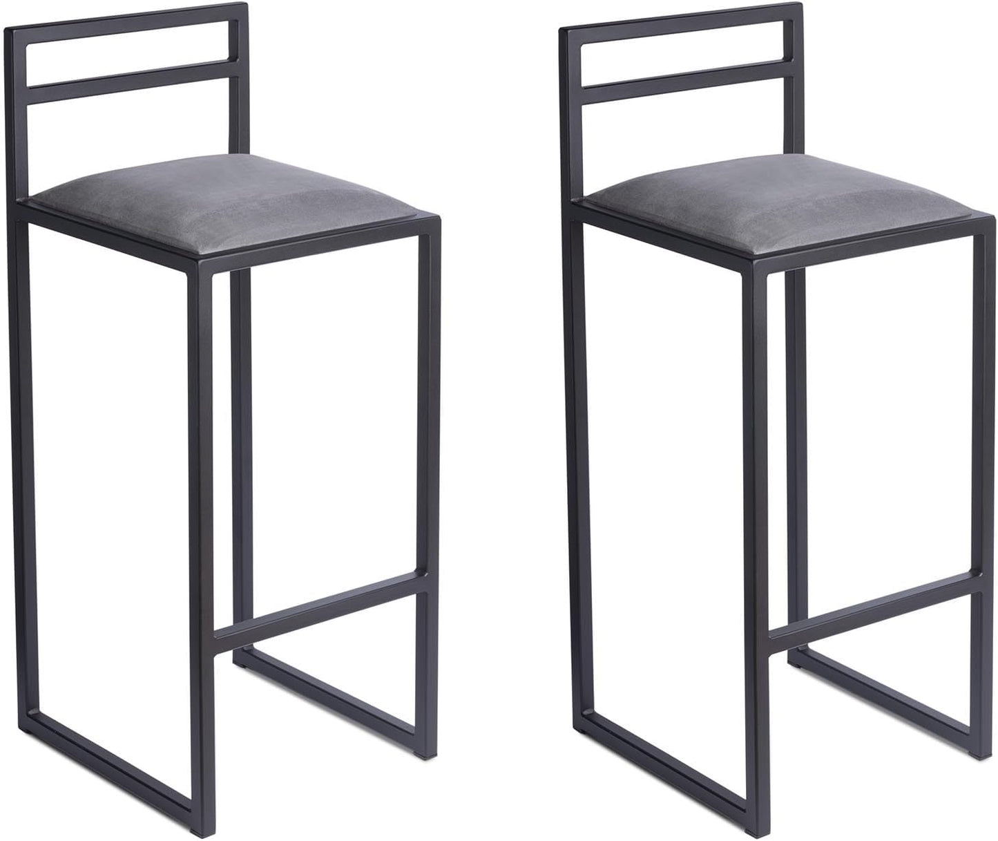 FERRO Barhocker – Metall Barstuhl mit Lehne & Polstersitz – Modernes Loft Design