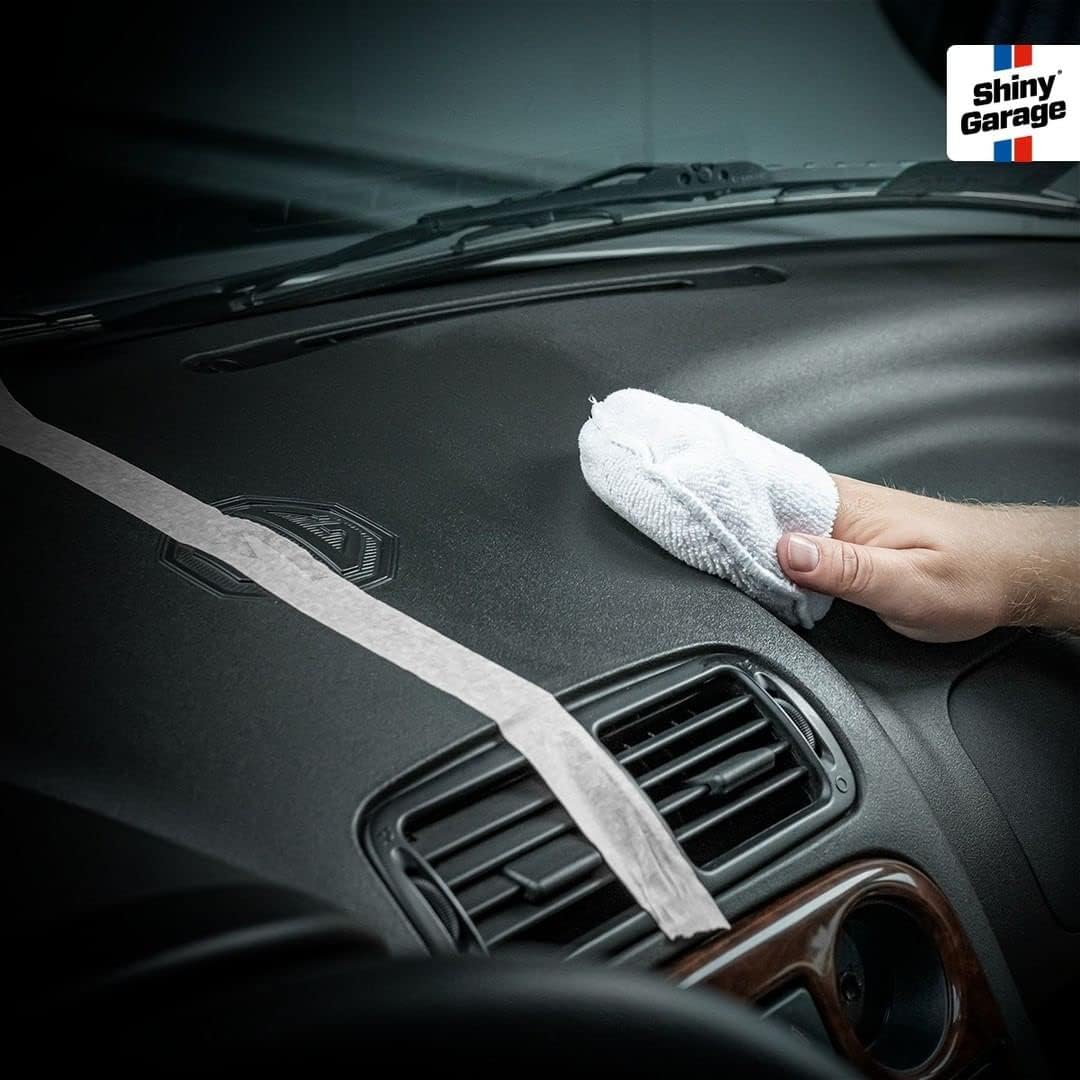 Shiny Garage Weiß Microfaser Applikator - Mikrofasertuch mit Angenehmem Griff für die Auto-Innenraumreinigung