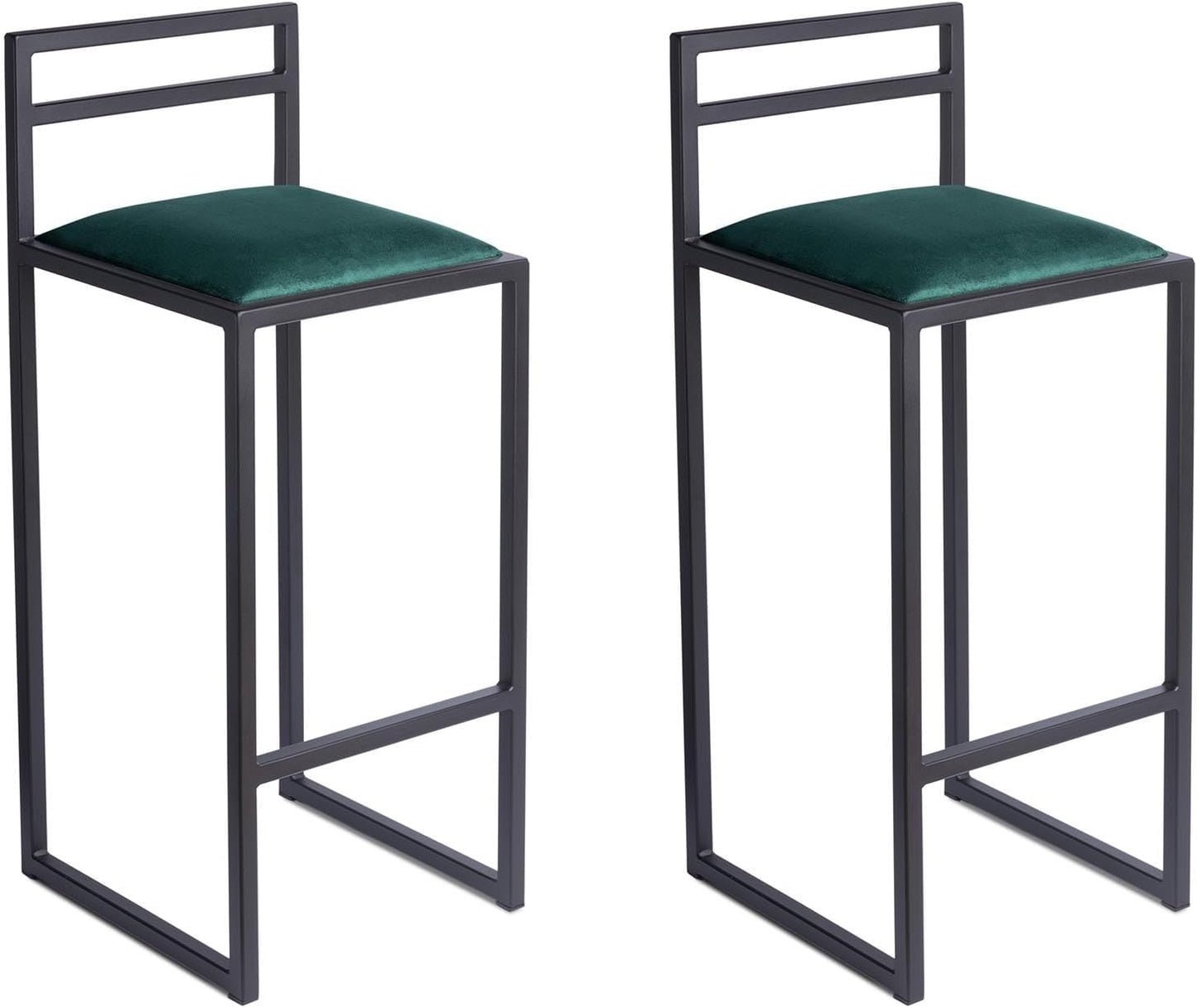 FERRO Barhocker mit Lehne – Metall Barstuhl mit Polstersitz im modernen Loft Design