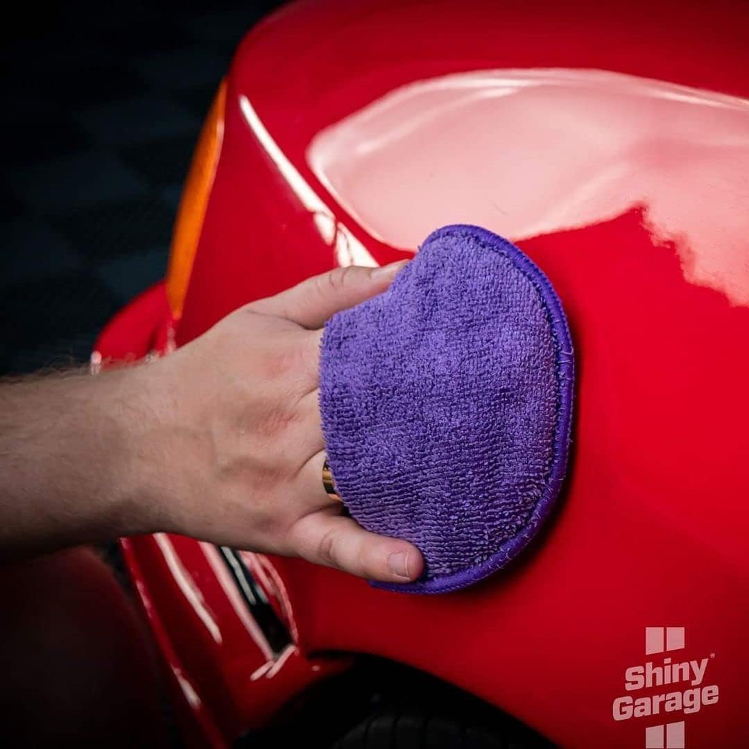 Shiny Garage Violett Microfaser Applikator - Mikrofasertuch für Autolackpflege mit Angenehmem Griff