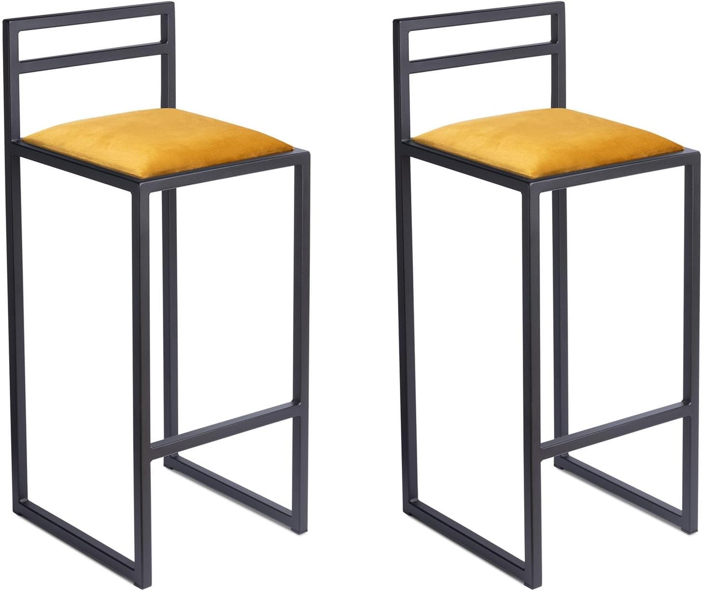 FERRO Barhocker mit Lehne – Metall Barstuhl mit Polstersitz im modernen Loft Design