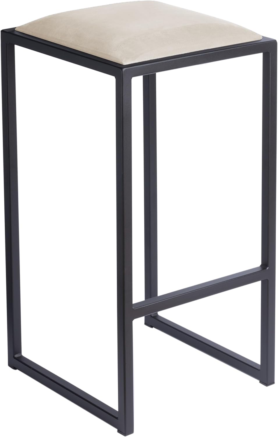FERRO Barhocker ohne Lehne – Metall Barstuhl mit Polstersitz im Loft Design