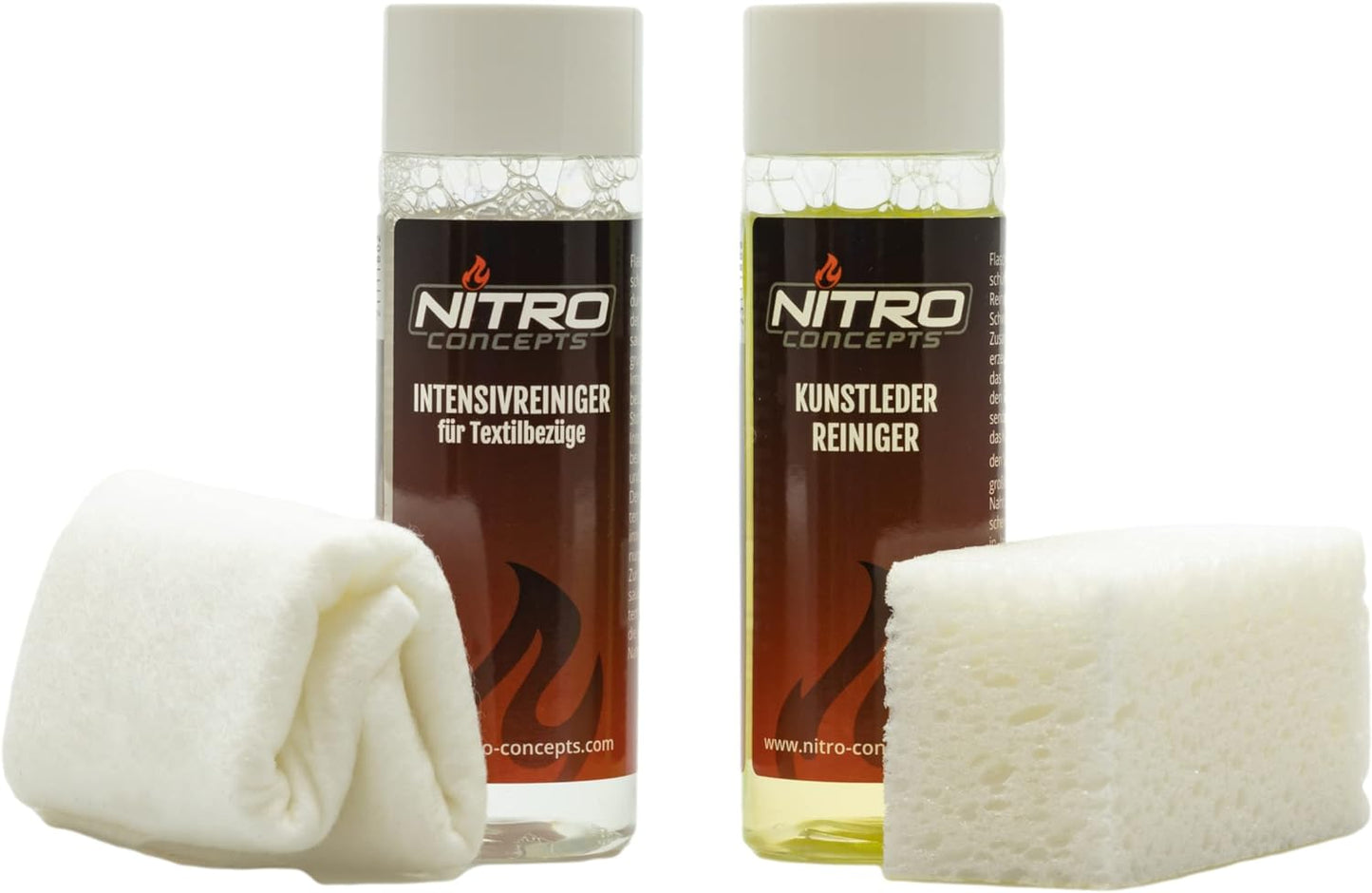 PU Leder Reinigungsmittel 100ml für Gaming Stühle - Nitro Concepts | Lederpflege & Schutz mit Schwamm Inklusive