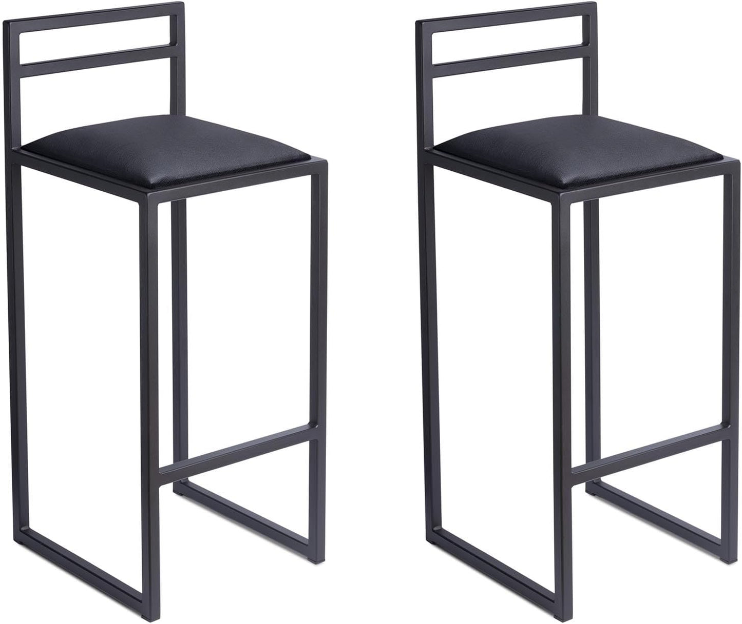 FERRO Barhocker – Metall Barstuhl mit Lehne & Polstersitz – Modernes Loft Design