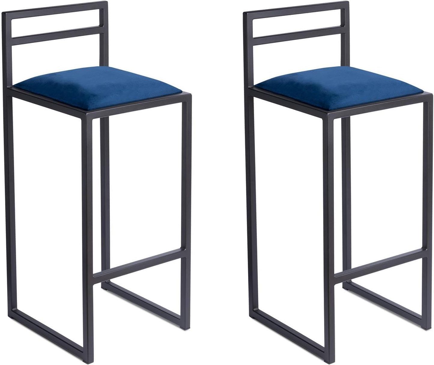 FERRO Barhocker – Metall Barstuhl mit Lehne & Polstersitz – Modernes Loft Design