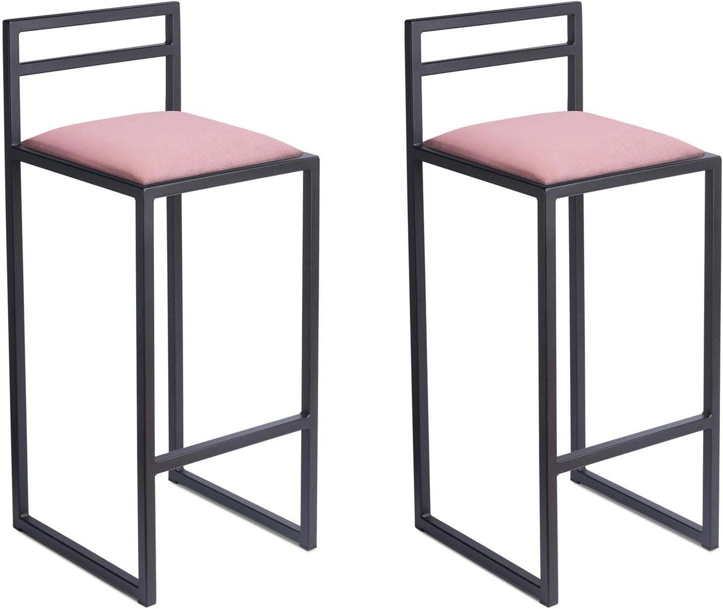 FERRO Barhocker – Metall Barstuhl mit Lehne & Polstersitz – Modernes Loft Design