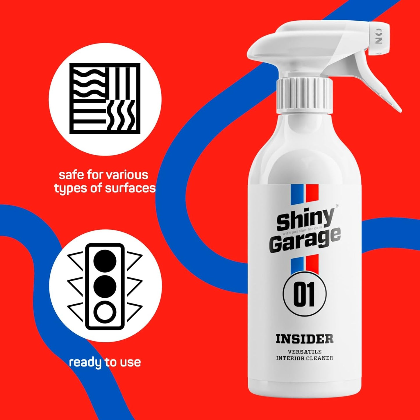 Shiny Garage Insider Interior Cleaner 500ml - Innenraum-, Kunststoff- & Polsterreiniger - Effektive Cockpitpflege für Autos
