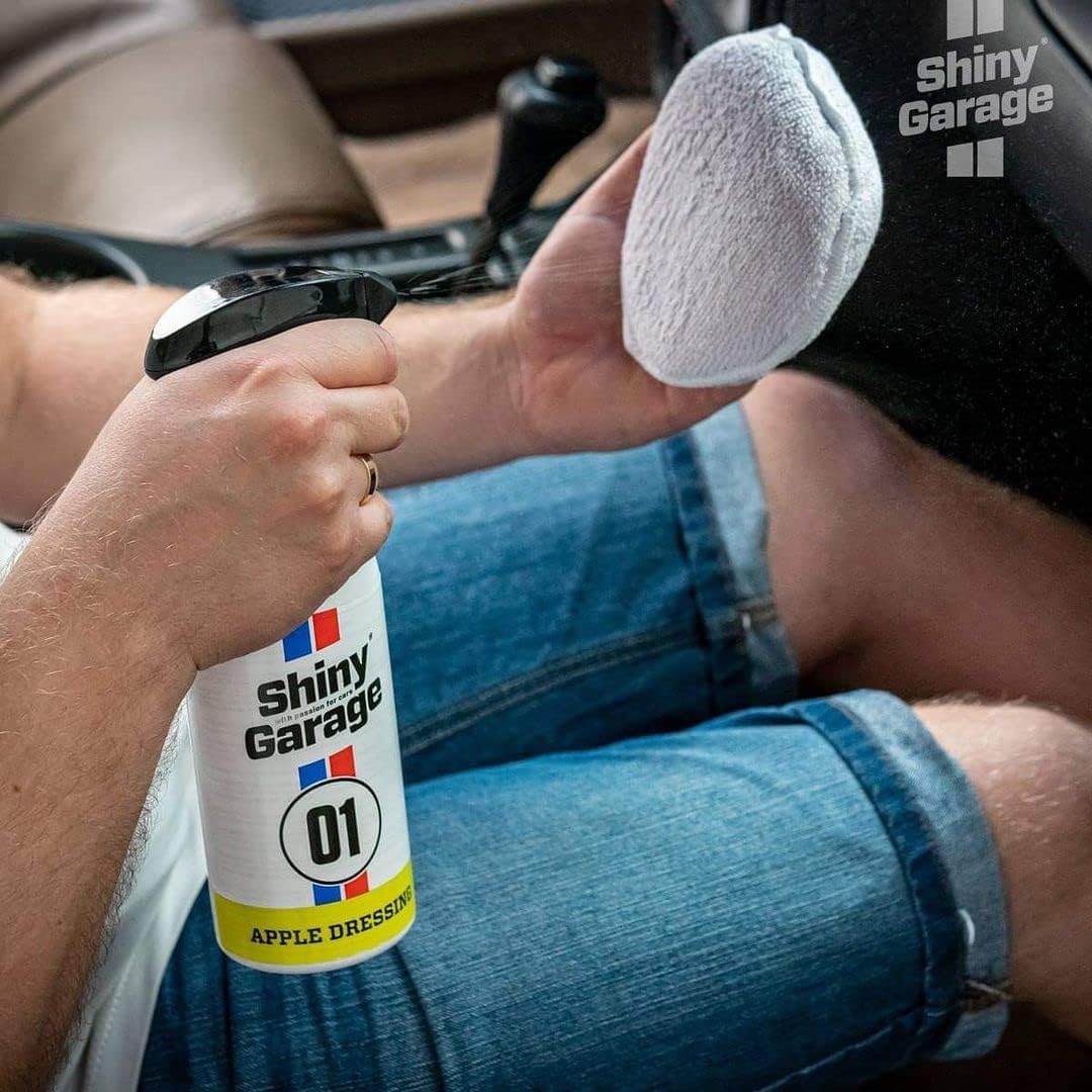 Shiny Garage Weiß Microfaser Applikator - Mikrofasertuch mit Angenehmem Griff für die Auto-Innenraumreinigung