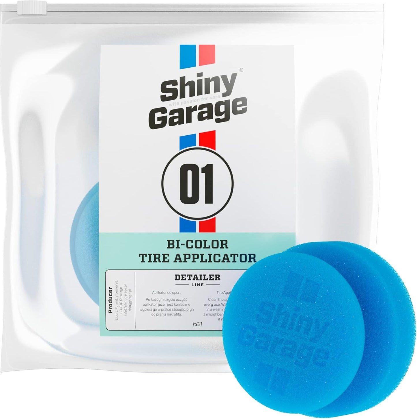 Shiny Garage Bi-Color Tire Applicator Pad - Autoschwamm für Reifenpflege - Soft Foam Polierschwamm für Reifenglanz