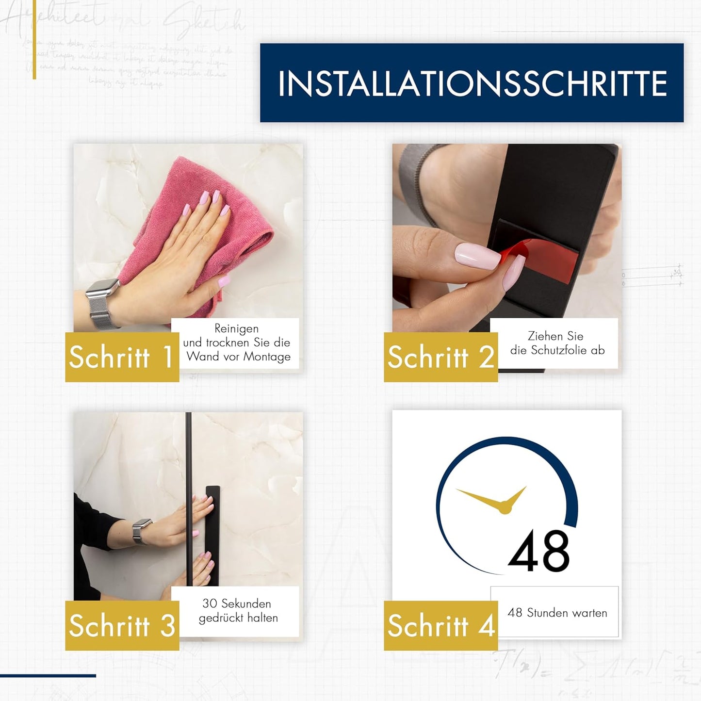 Handtuchhalter ohne Bohren Schwarz Matt – Moderne Badezimmer-Handtuchstange im Loft-Style