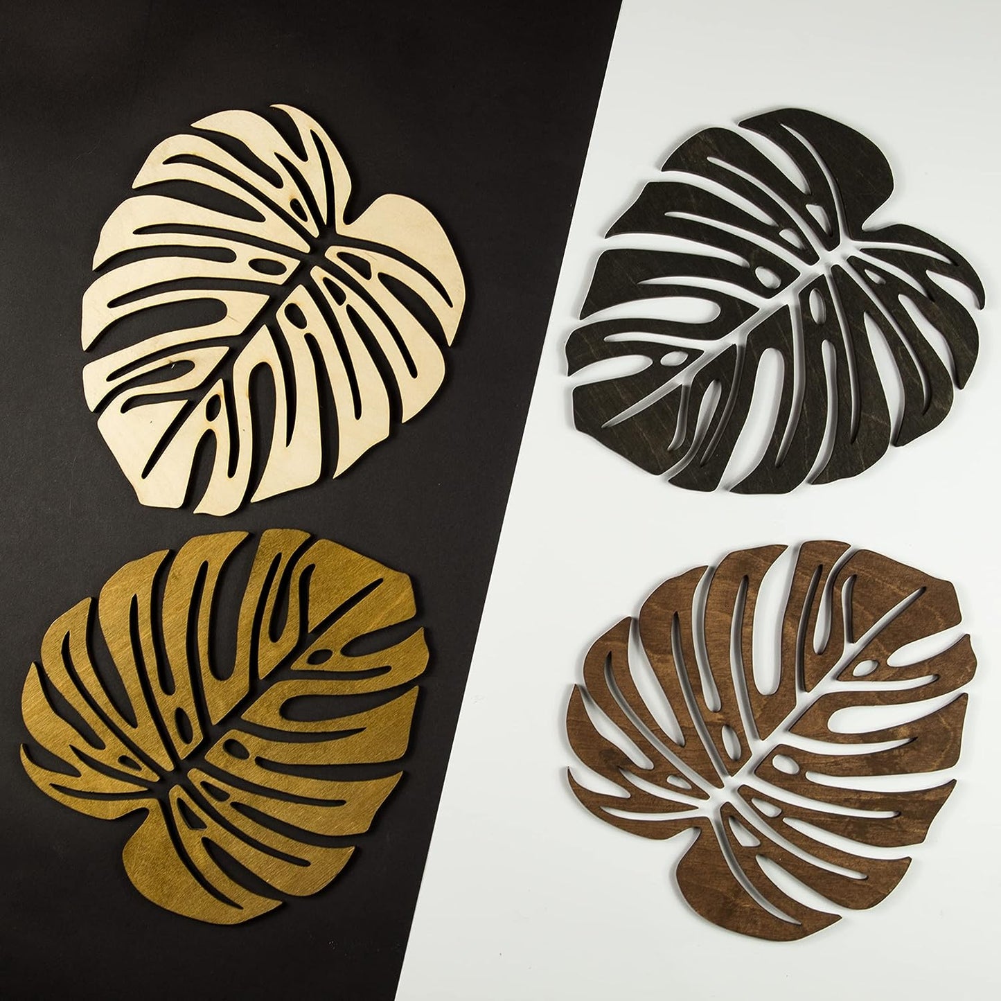 Decorify Untersetzer für Gläser aus Sperrholz - Holzuntersetzer 6 mm (Monstera)
