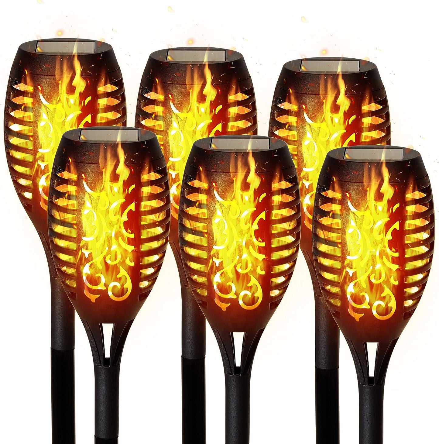 Saska Garden Solar Fackeln mit Flammeneffekt - LED Solarlampen Wasserdicht (IP44) Für Terrassen und Garten