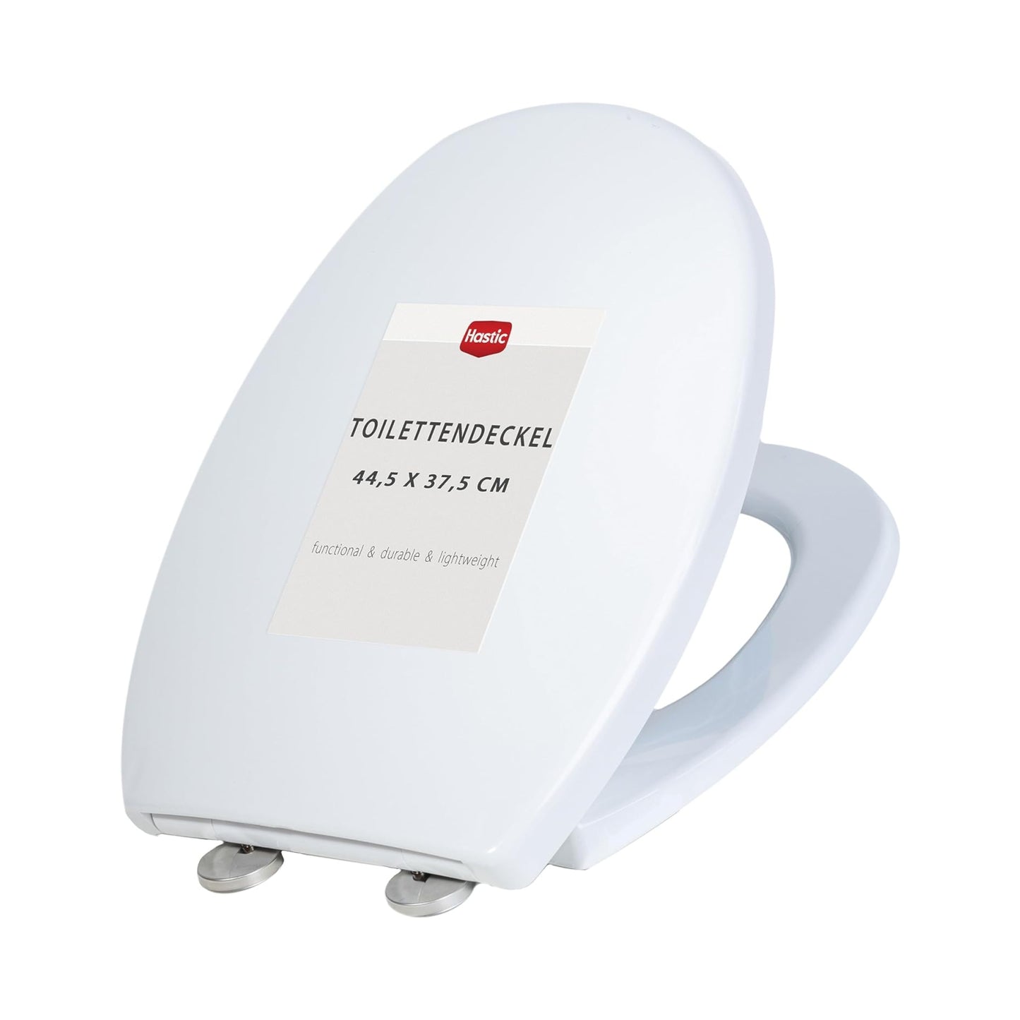 Hastic Toilettendeckel mit absenkautomatik Weiß - WC Sitz mit Absenkautomatik - Klodeckel Weiss - Klobrille - Soft Lose Toilettensitz - Deckel Weiß - Toilettenbrille - Toilet Seat