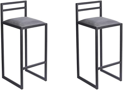 FERRO Barhocker – Metall Barstuhl mit Lehne & Polstersitz – Modernes Loft Design