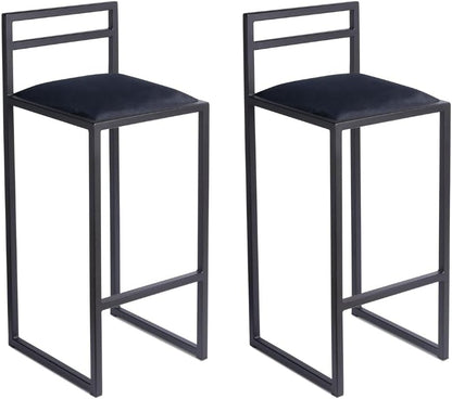 FERRO Barhocker – Metall Barstuhl mit Lehne & Polstersitz – Modernes Loft Design