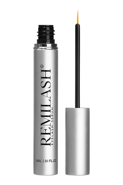 Remilash Wimpernserum 3 ml - 100% Organic, Schnelles Wachstum in 4 Wochen, Ohne Hormone, Für Empfindliche Augen