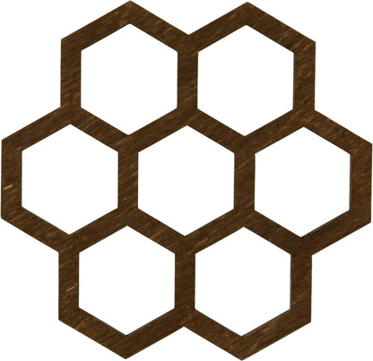 Decorify Untersetzer für Gläser aus Sperrholz - Holzuntersetzer 6 mm (Hexagon)