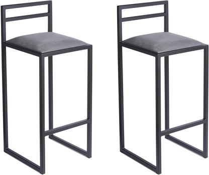FERRO Barhocker – Metall Barstuhl mit Lehne & Polstersitz – Modernes Loft Design