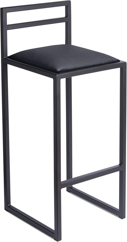 FERRO Barhocker – Metall Barstuhl mit Lehne & Polstersitz – Modernes Loft Design