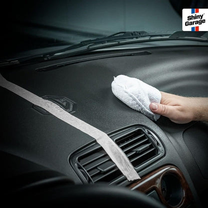 Shiny Garage Weiß Microfaser Applikator - Mikrofasertuch mit Angenehmem Griff für die Auto-Innenraumreinigung