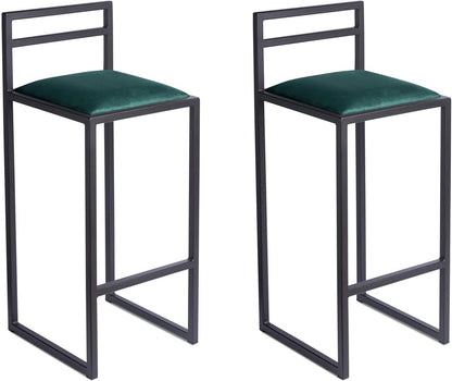 FERRO Barhocker mit Lehne – Metall Barstuhl mit Polstersitz im modernen Loft Design