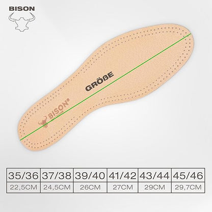 BISON Leder Einlegesohlen – 3 Paare | Komfort & Schutz vor Schweißfüßen & Fußschmerzen | Für Damen & Herren