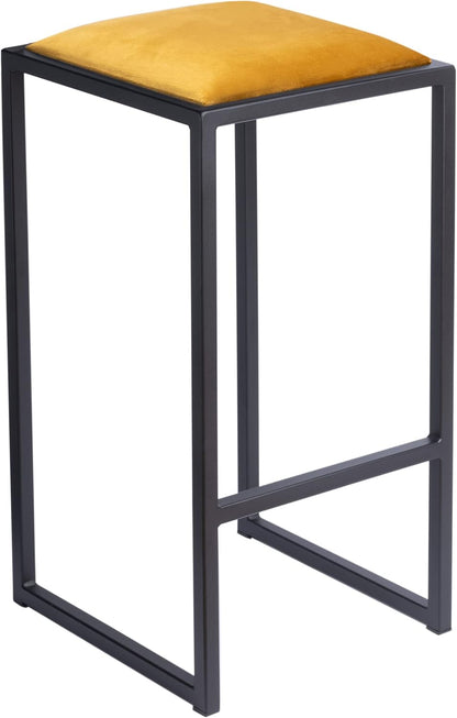 FERRO Barhocker ohne Lehne – Metall Barstuhl mit Polstersitz im Loft Design