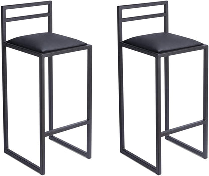 FERRO Barhocker – Metall Barstuhl mit Lehne & Polstersitz – Modernes Loft Design