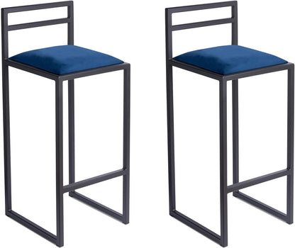FERRO Barhocker mit Lehne – Metall Barstuhl mit Polstersitz im modernen Loft Design
