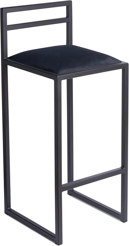 FERRO Barhocker – Metall Barstuhl mit Lehne & Polstersitz – Modernes Loft Design