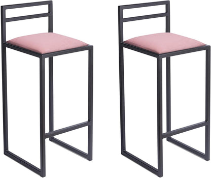 FERRO Barhocker – Metall Barstuhl mit Lehne & Polstersitz – Modernes Loft Design