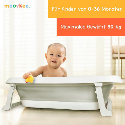 moovkee. Baby Badewanne 84,5cm Höhe - LCD-Thermometer - mit Komfort Badewannenkissen um das Baby zu Unterstützen - bis zu 30 kg