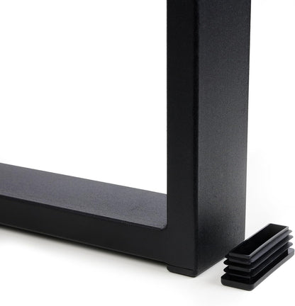 FERRO Tischbeine Metall Schwarz 72 cm – Modernes Tischgestell aus Stahl 2 mm – Tischfüße mit 8 mm Bohrungen & Kunststoffkappen