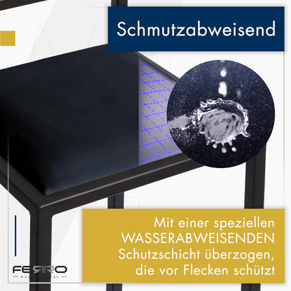 FERRO Barhocker – Metall Barstuhl mit Lehne & Polstersitz – Modernes Loft Design