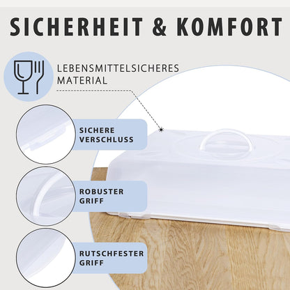 Hastic Kuchen Transportbox Rechteckig 46x29x11 cm