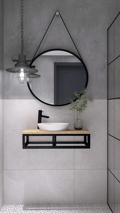 FERRO Wandkonsole Schwarz – Waschtisch Halterung aus Stahl für Waschtischplatte – Möbelkufen Design, Konsolenträger modern