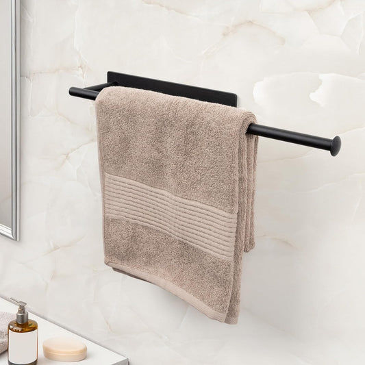 Handtuchhalter ohne Bohren Schwarz Matt – Moderne Badezimmer-Handtuchstange im Loft-Style