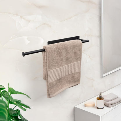 Handtuchhalter ohne Bohren Schwarz Matt – Moderne Badezimmer-Handtuchstange im Loft-Style