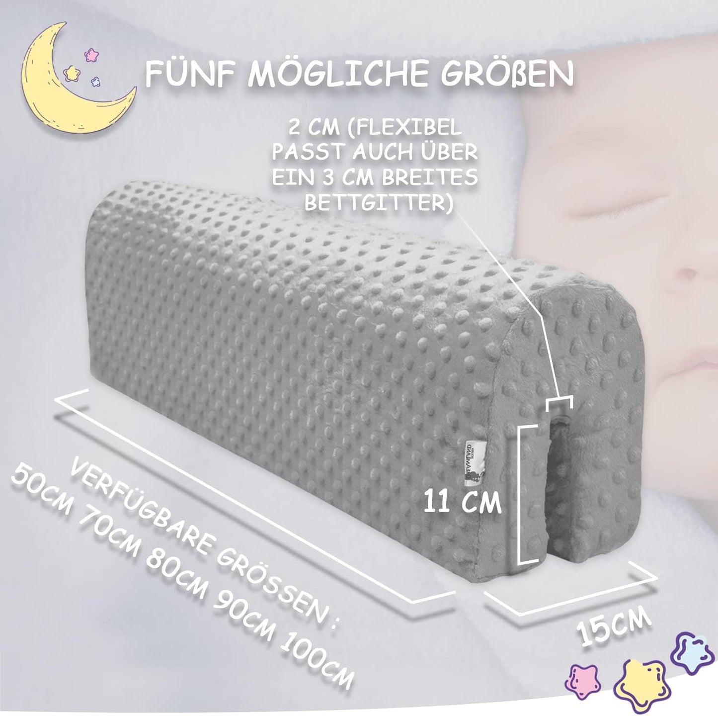 DREAMLAND Bettumrandung Babybett - Komplett Set für Kinderzimmer Dekoration und Kopfschutz